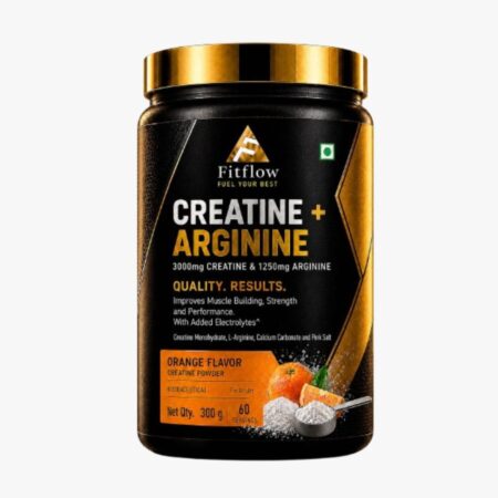 Fitflow Creatine + Arginine Powder - Orange Flavor (300g, 60 Servings)