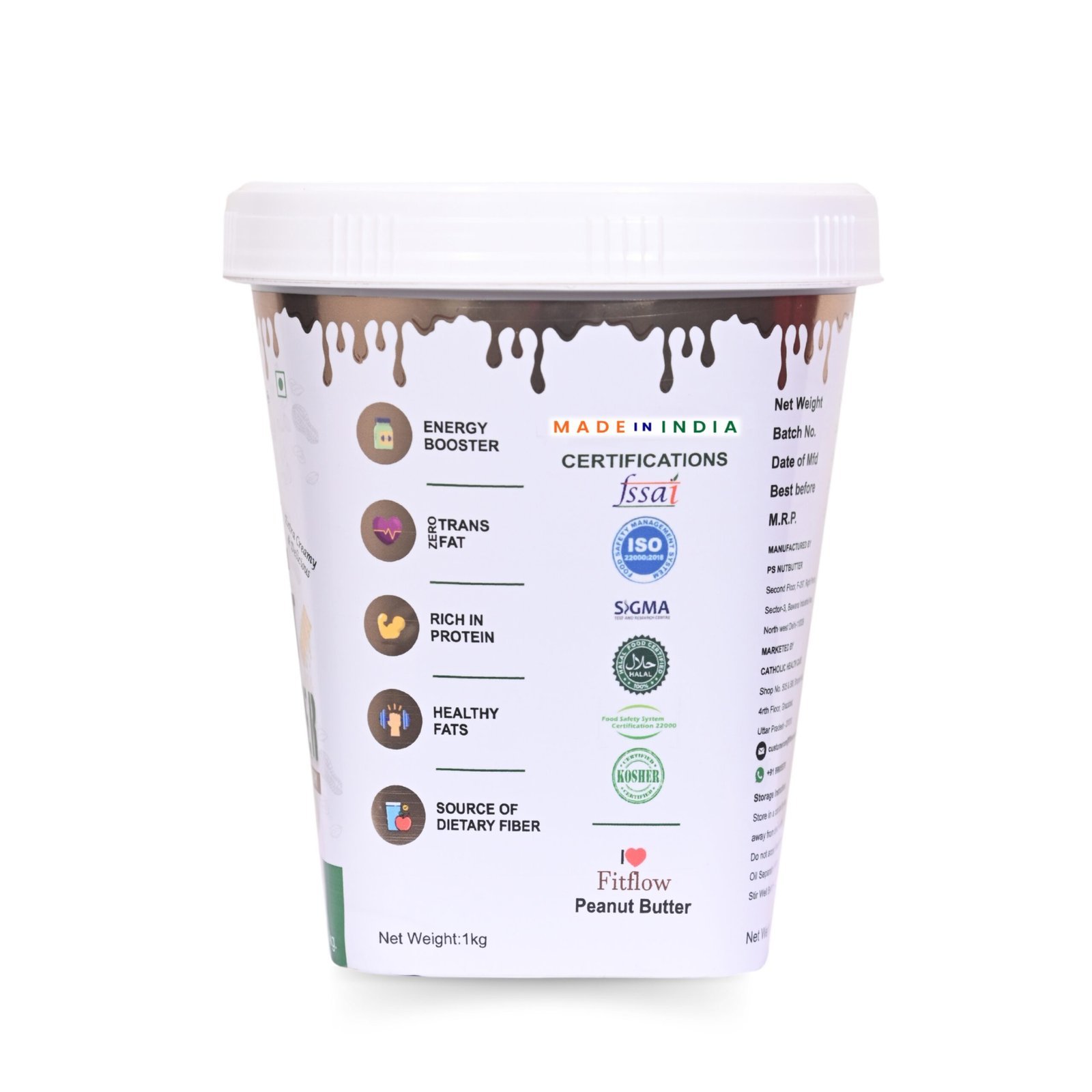 Fitflow White Chocolate Peanut Butter 1kg - Image 3