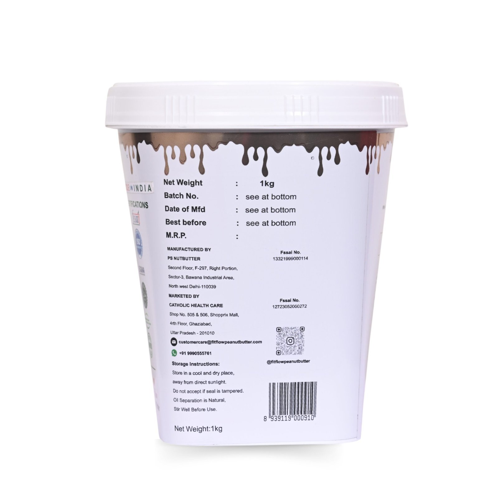 Fitflow White Chocolate Peanut Butter 1kg - Image 2
