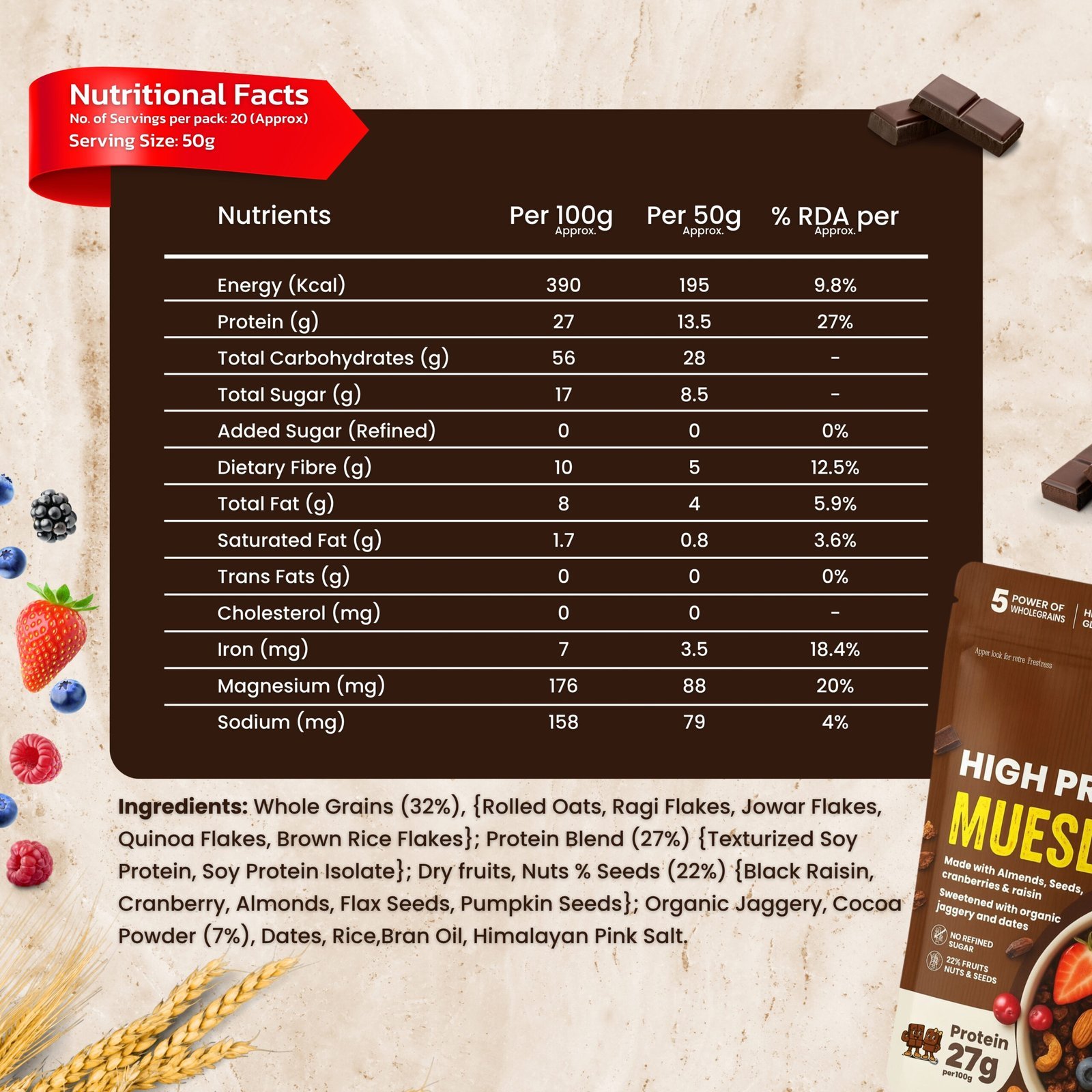 Fitflow High Protein Muesli | 27g Protein - Image 3